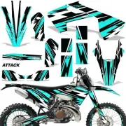 Custom MX Decal Kit with #Plate Husqvarna TE/FE/TX All Models 17-19 ATTACK TEAL
