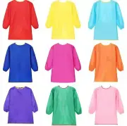 Teen Girl Boy Children Solid simple Bib school Apron Art Paint Smock Shirt 4-16y