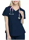 Scrubstar Women's V-Neck Pull Over Navy Uniform Scrub Shirt XL