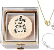 Wedding Ring Box | Rotating Reversible Rings Cake Box | Reversible Bear-Shaped Jewelry Display Holder For Rings, Earrings | Cute Gift Storage For Women, Men, Birthday & Proposal