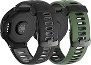[VEVEL] For Forerunner 220 Watch Bands Black Buckle Sport Silicone Watch Strap Replacement for Forerunner 230/220/235/620/630/735XT and Approach S20/S5/S6 Smart watch band
