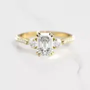 2Ct Emerald Cut Lab-Created Diamond Women Engagement Ring 14k Yellow Gold Plated