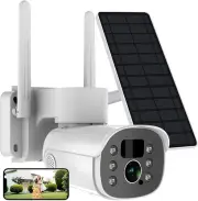 Solar Powered Security Camera Outdoor Wireless 360° PTZ Camera for Home S