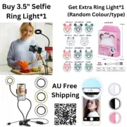 3 Mode Selfie Ring Video Lights Flexible Phone Stand 40 LED w Extra Ring Light