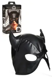 Master Series Dungeon Demon 8.5" Bondage Hood with Horns