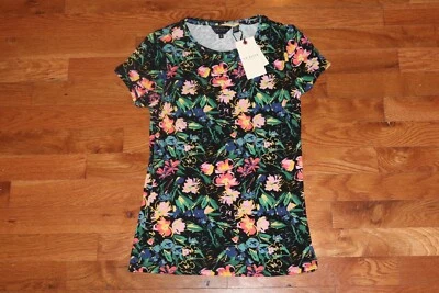 BNWT Ted Baker London Mirelah Floral Tee Size XXS 2XS MSRP $85!!