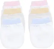 [GLSTOY] Elastic Baby Mittens Set of 3 Soft Cotton Baby Gloves Anti-scratch Design Newborn Mittens Safe Comfortable for Face Protection Machine Washable Random Style