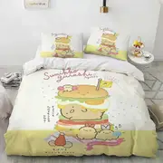 v494 Bed Sheets Printed Cartoon Sumikko Gurashi Duvet Cover Anime Kawaii Bedding Set Double Twin Full Queen King Adult Kids Quilt Cover 3-Piece Beddin