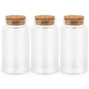 3PC 100ML Empty Glass Jars with Cork Stoppers for DIY Crafts & Party Favors