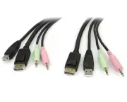 Startech 6ft 4-in-1 Usb Displayport Kvm Switch Cable - Displayport Male Digital