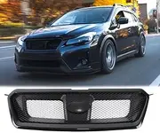 iiLentes Front Sporty Black Mesh Grille Grill Assembly Compatible with 2012-2016 Impreza and 2013-2015 XV Crosstrek 2016 2017 Crosstrek J1010FJ010V2