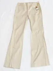 $338 New ROBERT GRAHAM Women's Luna PANTS Sz 4 Small S Cotton Rayon Khaki Flare