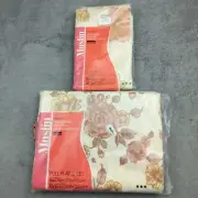 Muslin Full Size Flat Sheet And Matching Pillow Case Floral Flowers NOS Vintage