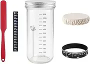 LKLKO Sour Dough Starter Jars Glass Jars Kit, Sourdough Starter Jar, Sourdough Jar for Making Delicious Sourdough Breads with Bread Baking Supplies Accessories(650ml)