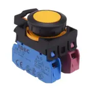 IDEC CW Series Yellow 22.3mm Momentary Flush Push Button Switch 1NO-1NC IP65