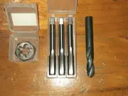 M14 x 1.5 RH HSS 3X Hand Tap set Taper Inter bott +HSS Hex Die Nut+tapping drill