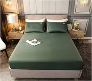 [BoNene] Queen Sheets 1 pc 100% Pure Cotton Fitted Bed Sheet Single Twin Double Queen King Bed Sheet with Elastic Bottom Sheet Cotton Queen Sheet Set (Color : Type 9, Size : 220x220x25cm)