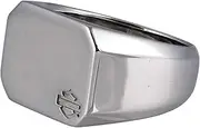 [HARLEY-DAVIDSON] Men's Modern Edge Bar & Shield Signet Ring - Sterling Silver