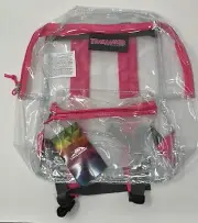 Trailmaker Classic Pink 17 Inch Clear Backpack to school padded straps