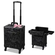 Byootique Rolling Makeup Train Case Cosmetic Trolley Organizer Salon CB Shadows