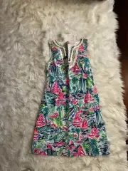 Lilly Pulitzer Mini Harper Shift Dress Multi Salt In The Air Size XS NWT