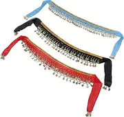 [PACKOVE] 3pcs Sparkly Fringe Skirt Comfortable Belly Dancing Hip Scarf for Rave Gras Dance Performances Unique Tribal Tassel Wraps for Unrestricted Movement