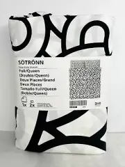 Ikea SOTRONN Full/Queen Duvet cover and pillowcases white/black/patterned - NEW