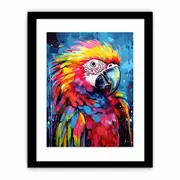 Parrot Dripping Color Framed Art Framed print Art Poster