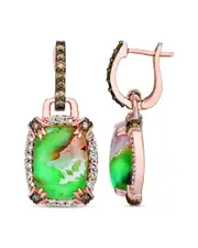 Le Vian Peacock Aquaprase 14K Rose Gold 10.56 ct. tw. Diamond & Aquaprase Earrings