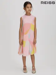 Reiss Multi Pixie Senior Pleated Ruffle Dress (K72457) | $150