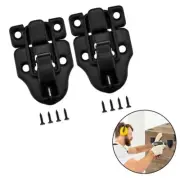 2 Pack Black Duckbill Tool Box Locks with Screws for Cabinets and Drawers