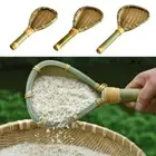 Green Bamboo Rice Colander Bamboo Braided Fruit Basket Draining Bamboo Basket