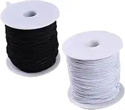 SEWACC 2pcs 0.8mm Elastic Cord String for Bracelets Craft String Macrame Cord Jewelry Wire Stretch Thread