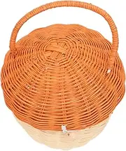 HOMSFOU Acorn Shaped Rattan Handbag Decorative Woven Basket Costume Photography Prop Adorable Durable Design for Unique Photos Eye Catching Accessory for Little Ones
