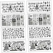 minkissy Fashion Pattern Nail Art Stamping Stencils Tool 8pcs Manicure Steel Plate Template