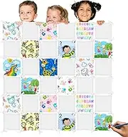 SmoothNovelty 36 Pcs DIY Knot Tie Quilt for Kids Blanket Kits Craft Activity Creative Handicraft Tying Knots Toys for Students Cut Squares with Holes DIY Crafts for Classroom Project