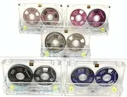 Reel to Reel Blank Audio Cassette Tape for Music Recording - Normal Bias Low Noise - 48 Minutes - Transparent Acrylic [ 5 Pack Blind Box Includes 5 of 54 Styles Tapes ]