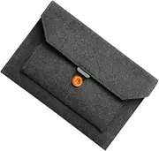 Homoyoyo Portable Black Laptop Pouch Felt Computer Bag for Travel Capacity with Extra Pockets for Accessories Protective Storage for Laptop Tablet Phone