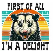 Sublimation Print I'm A Delight Opossum Ready To Press Heat Transfer