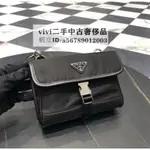 精品二手 PRADA 普拉達 尼龍 SAFFIANO手機包 斜背包 腰包 2ZH108_2DMH_F0002