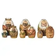 Roman Nativity Nesting Box Set 9 pc Holiday Decor Resin NIB Christmas Mary Kings