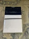 Ralph Lauren Palmer Percale Twin Flat Sheet -White /Navy - retail $115