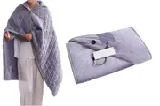 140x100cm USB Electric Heating Blanket Heated Shawl-Silver