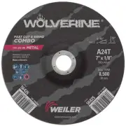Weiler 56426 Wolverine 7/8" Arbor, 1/8" Thickness, 7" Diameter, A24T Grit, Type