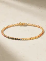 [Roxanne First] Roxanne First - 14-karat Gold Sapphire Tennis Bracelet - Multi - 16 16 Multi