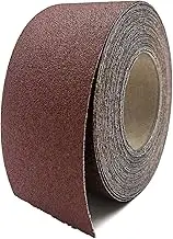 80 Grit Aluminum Oxide Sandpaper Roll, 3 Inch x 49 Feet, Extra Coarse, Cloth Back, Compatible with Metal, Wood, Sanding Devices