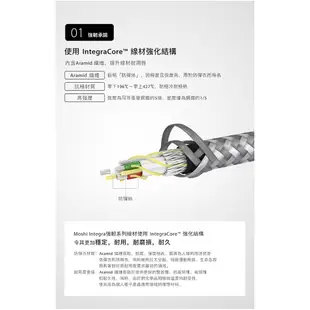 北車 Moshi Integra™ 強韌系列 USB-C To USB-A 耐用 充電 /傳輸線  編織線（0.25 ）