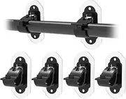 Curtain Rod Hook Telescopic Rod Fixing Clip Support Sticker Punch-Free Household Curtain Shower Curtain Towel Door Curtain Hanging Rod Holder, Black/432