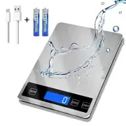 33lb Food Scale Digital Kitchen Scale Batteries and USB Charging1g/0.05oz Pre...