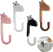 SURALIN 4 x Strip Hooks, Foldable School Bag Hook, Bag Holder for Table, Handbag Holder for Table, Desk, School Bag Hook